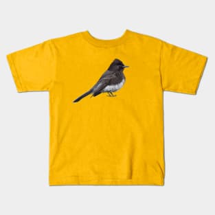 Black Phoebe Songbird Flycatcher Bird Kids T-Shirt